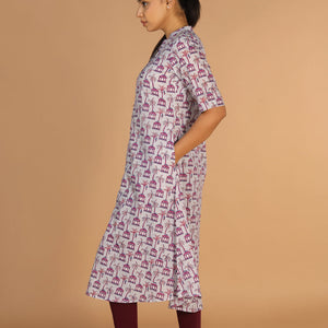 Handblock printed A-line kurti