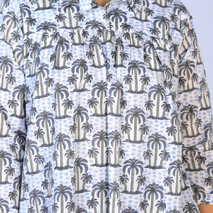 Handblock Printed gathered long shirt