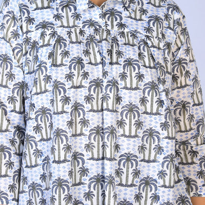 Handblock Printed gathered long shirt