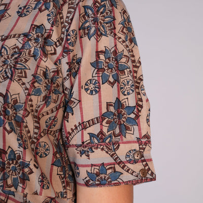 Kalamkari handblock printed striped dress