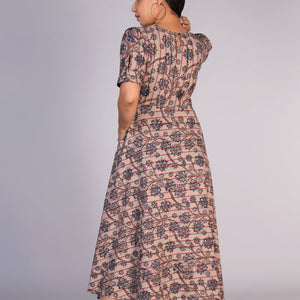 Kalamkari handblock printed striped dress