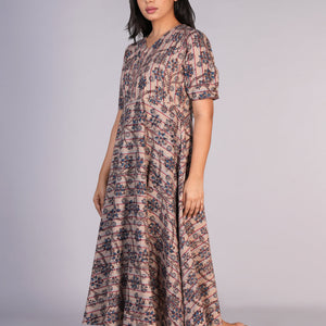 Kalamkari handblock printed striped dress