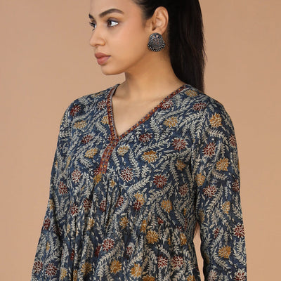 Cotton Mull Kalamkari Handblock printed dress