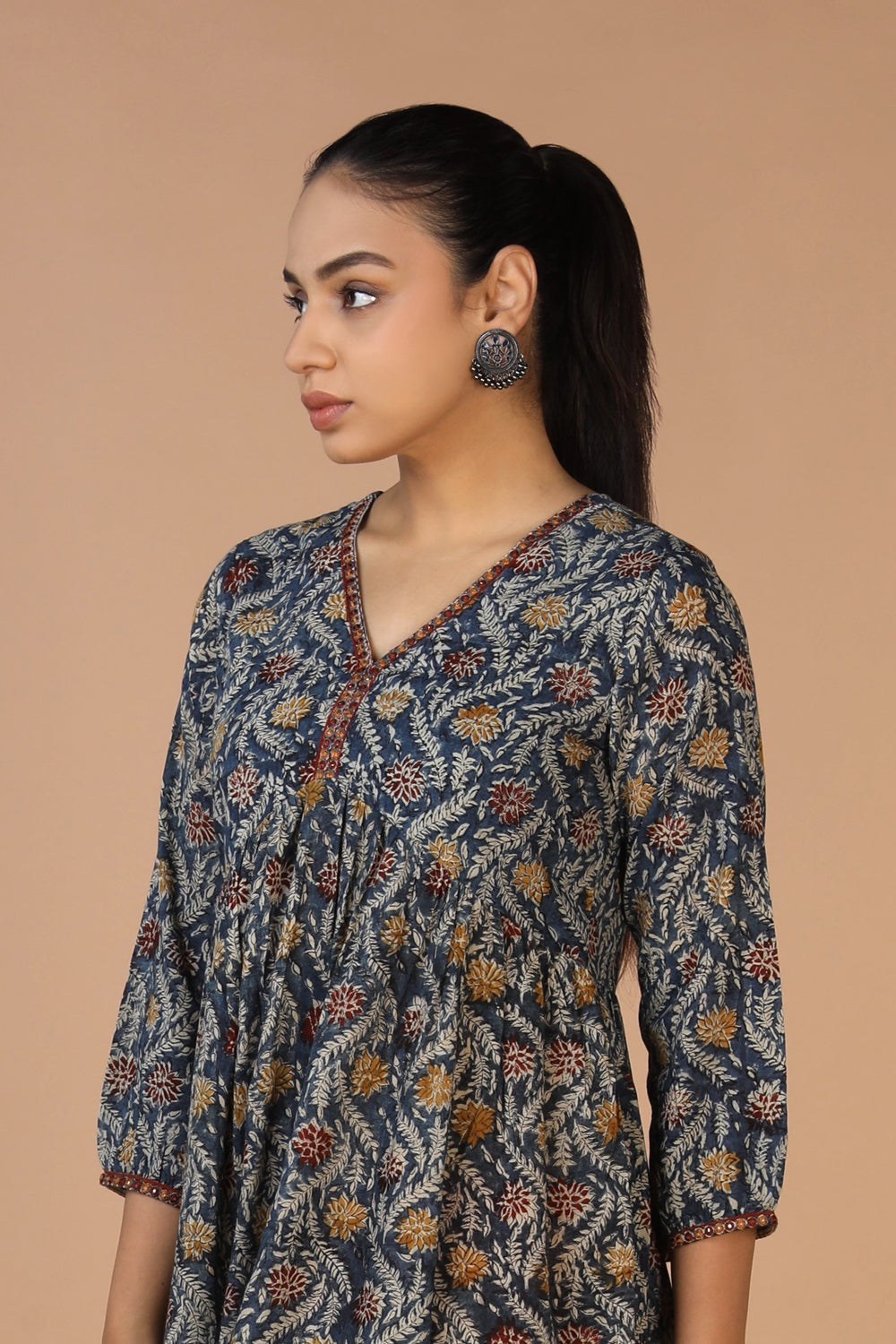 Cotton Mull Kalamkari Handblock printed dress