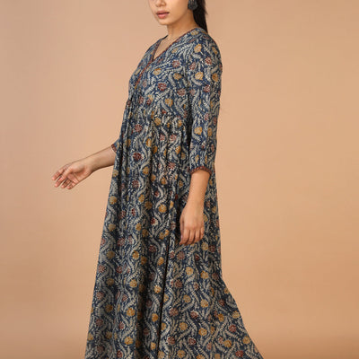Cotton Mull Kalamkari Handblock printed dress