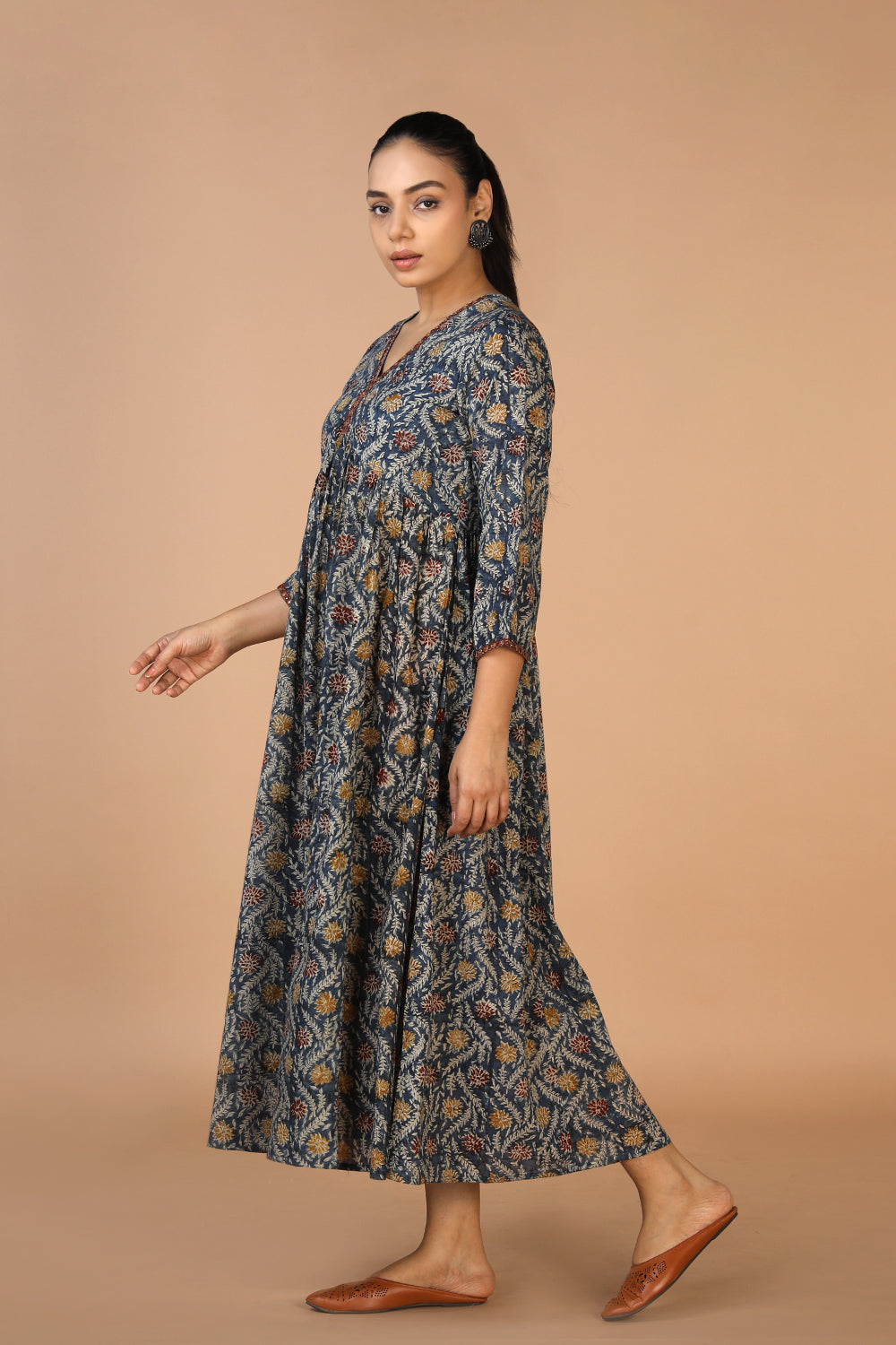 Cotton Mull Kalamkari Handblock printed dress
