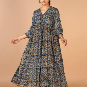 Cotton Mull Kalamkari Handblock printed dress