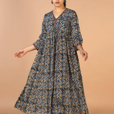 Cotton Mull Kalamkari Handblock printed dress