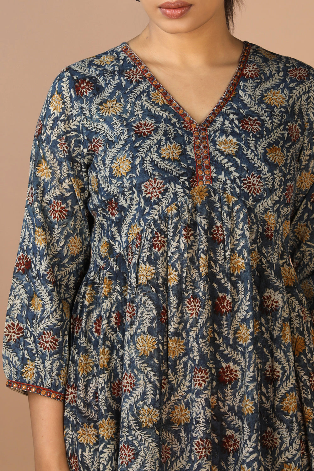 Cotton Mull Kalamkari Handblock printed dress