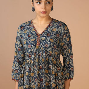 Cotton Mull Kalamkari Handblock printed dress