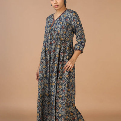 Cotton Mull Kalamkari Handblock printed dress