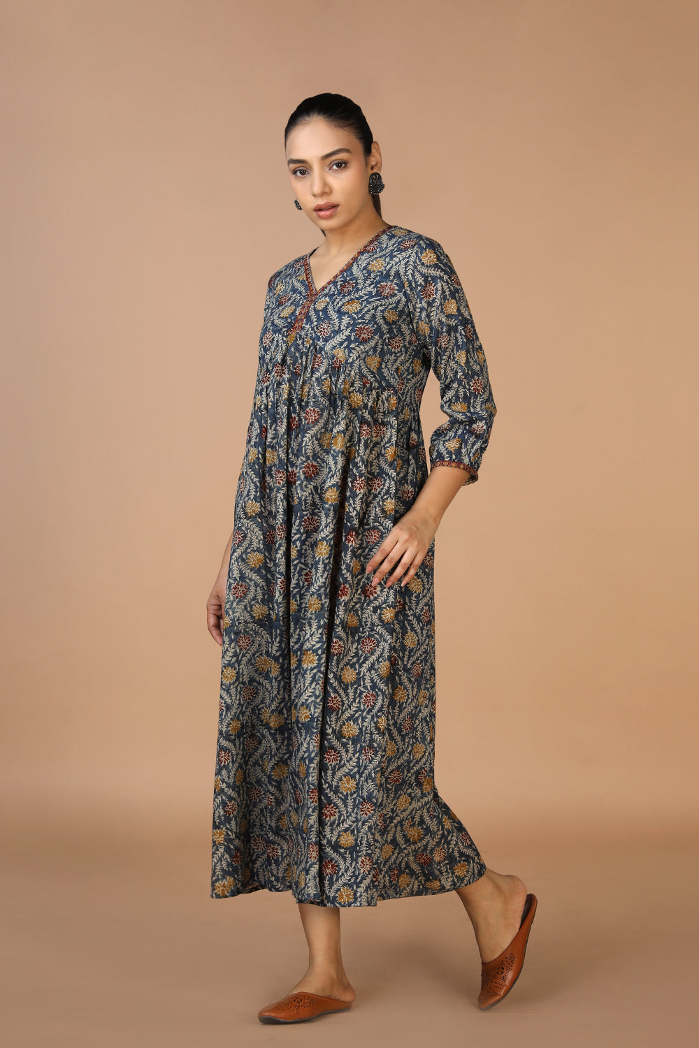 Cotton Mull Kalamkari Handblock printed dress