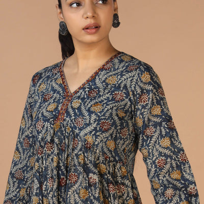 Cotton Mull Kalamkari Handblock printed dress