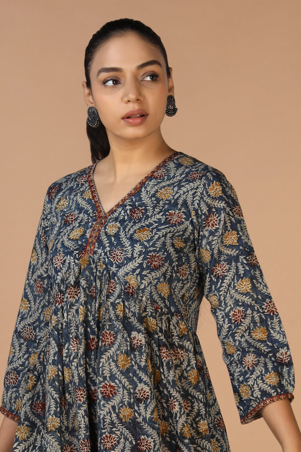 Cotton Mull Kalamkari Handblock printed dress