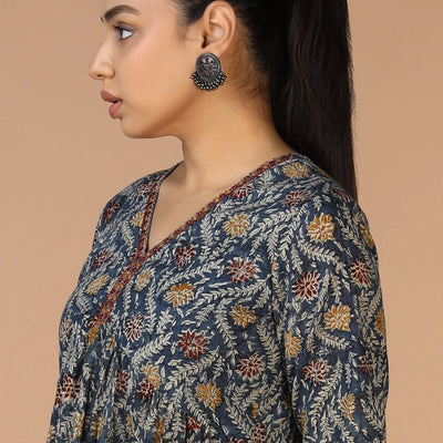 Cotton Mull Kalamkari Handblock printed dress