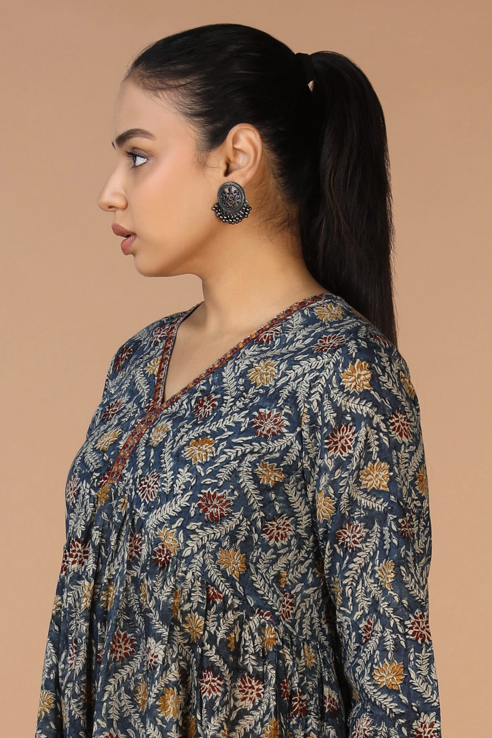 Cotton Mull Kalamkari Handblock printed dress