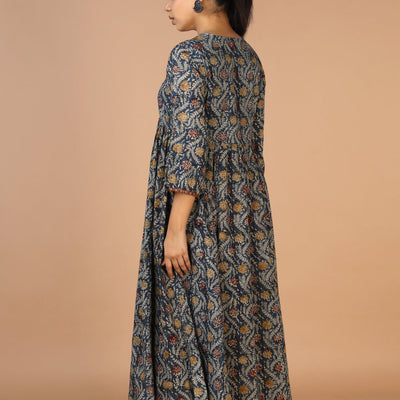 Cotton Mull Kalamkari Handblock printed dress