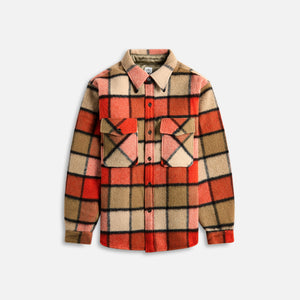 South2 West8 Western Shirt Wool Brushed Plaid Twill - Brick