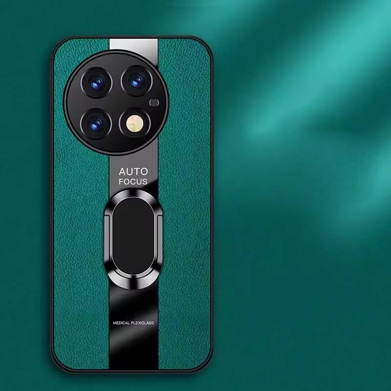 Plexiglass Luxury Leather Ring Case - OnePlus