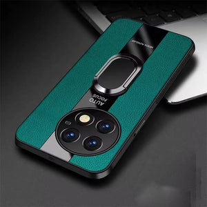 Plexiglass Luxury Leather Ring Case - OnePlus