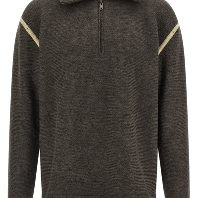 Maison Margiela Elbow Patch Quarter-zip  Reversible Sweater