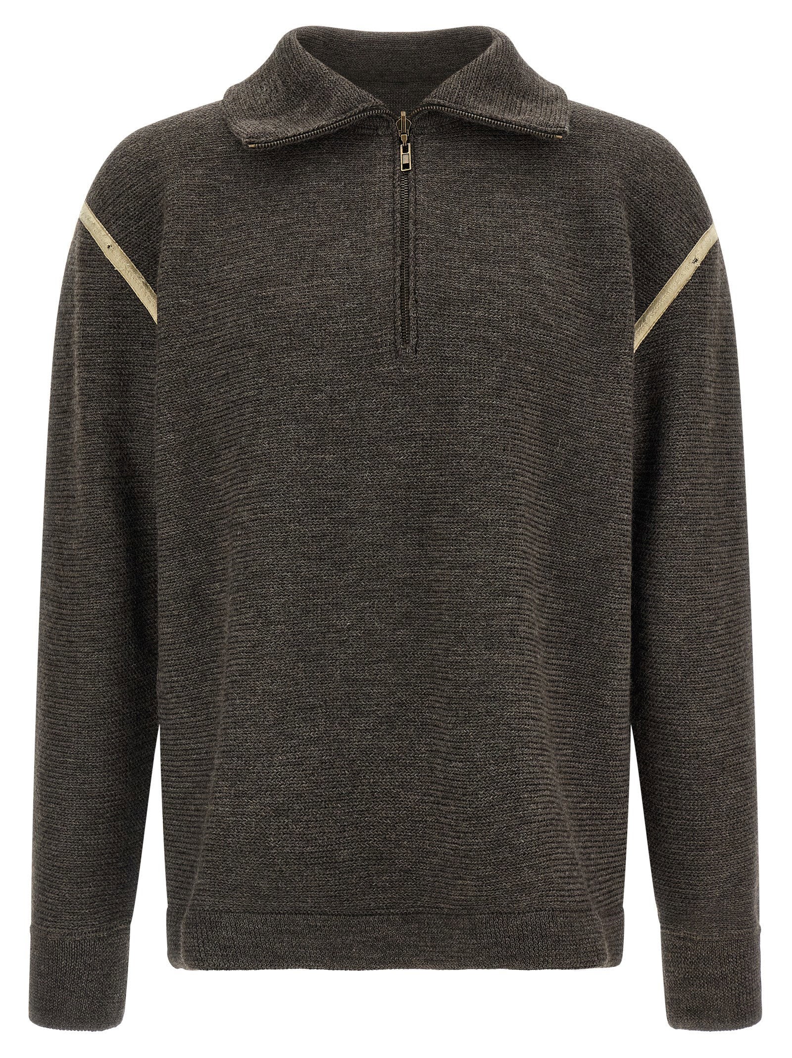 Maison Margiela Elbow Patch Quarter-zip  Reversible Sweater