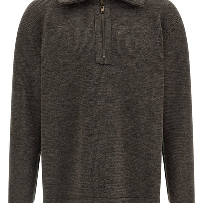 Maison Margiela Elbow Patch Quarter-zip  Reversible Sweater