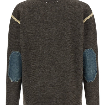 Maison Margiela Elbow Patch Quarter-zip  Reversible Sweater