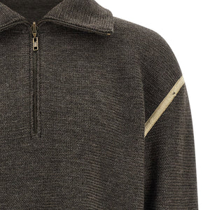 Maison Margiela Elbow Patch Quarter-zip  Reversible Sweater