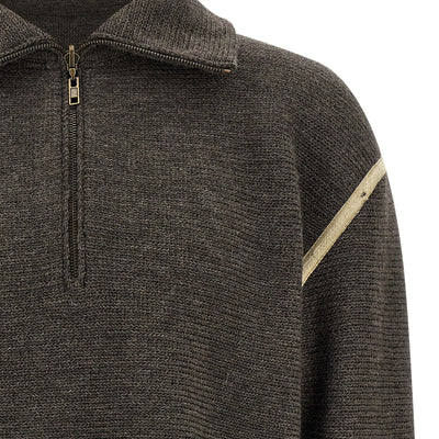 Maison Margiela Elbow Patch Quarter-zip  Reversible Sweater
