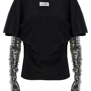 Mm6 Maison Margiela Sequin Gloves T-shirt