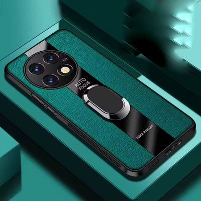 Plexiglass Luxury Leather Ring Case - OnePlus