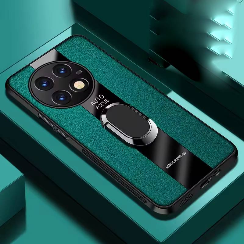 Plexiglass Luxury Leather Ring Case - OnePlus