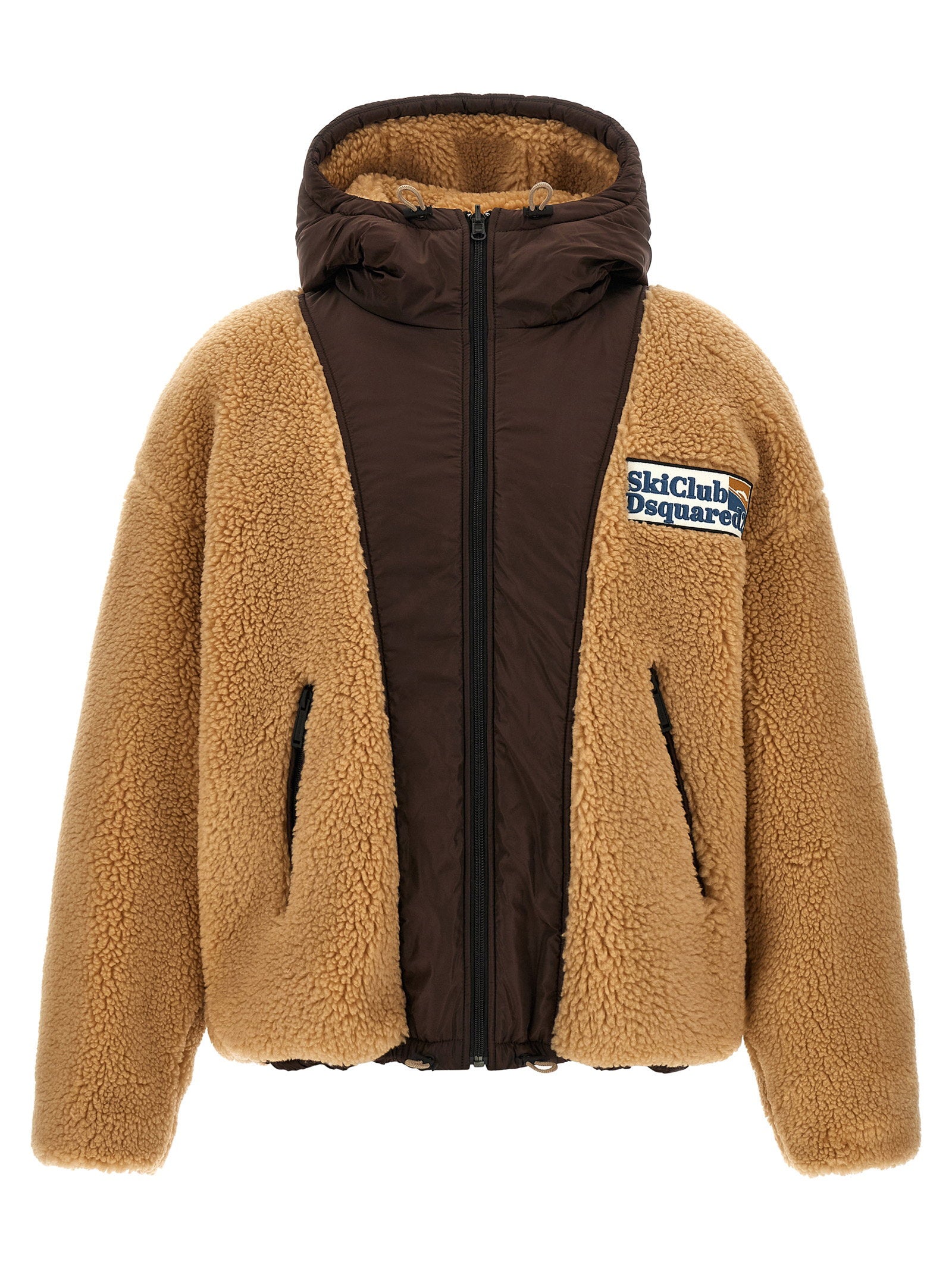 Dsquared2 Teddy Reversible Jacket With Logo Patch