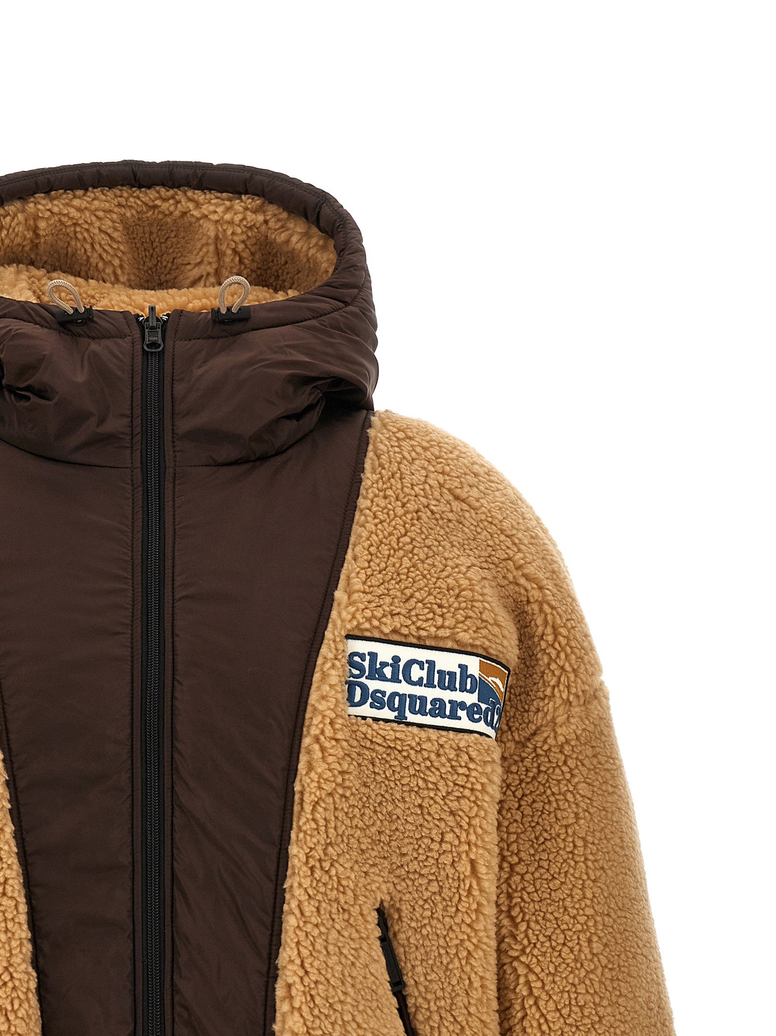 Dsquared2 Teddy Reversible Jacket With Logo Patch
