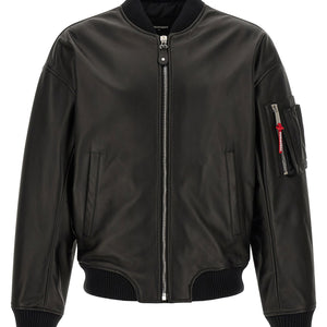 Dsquared2 Leather Bomber Jacket