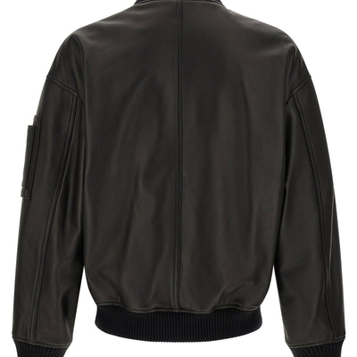 Dsquared2 Leather Bomber Jacket