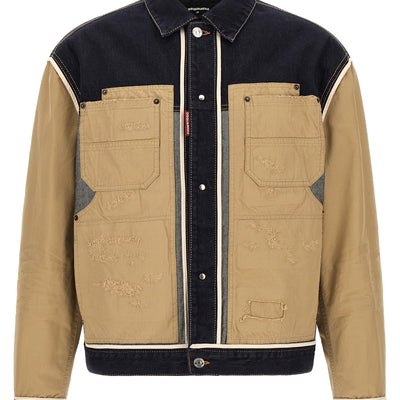 Dsquared2 Two-material Denim Jacket