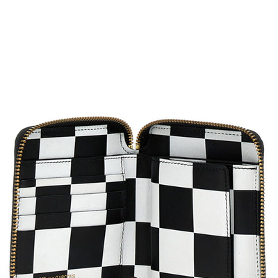 Comme Des Garcons Wallet Check Print Wallet