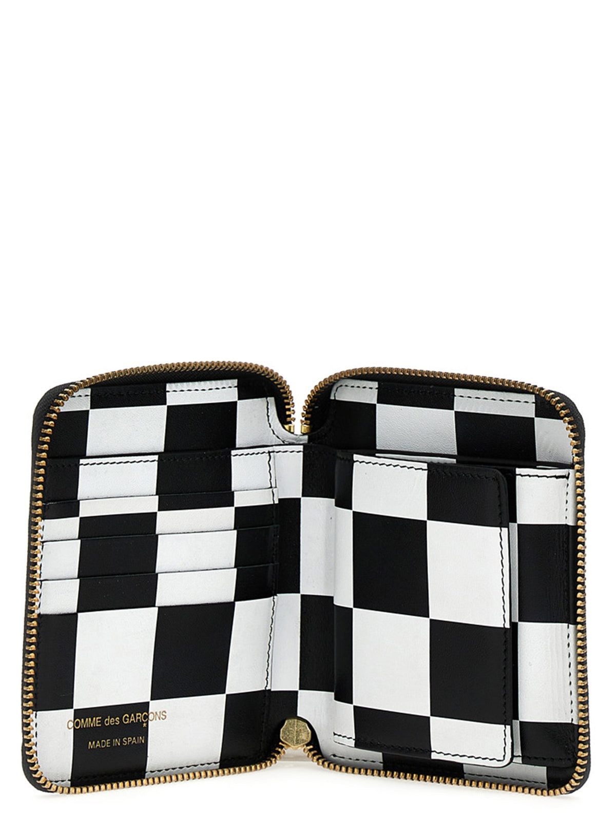 Comme Des Garcons Wallet Check Print Wallet