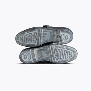 Church and Co Black Leather Monk Straps Shoes