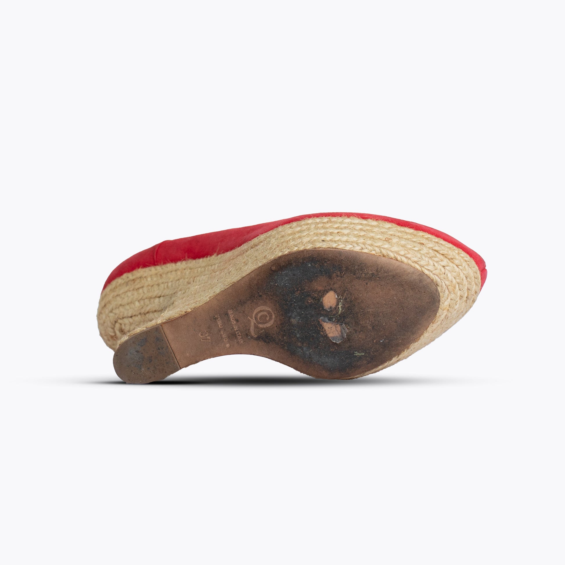Alexander McQueen Red Suede Mary Jane Curve Wedges