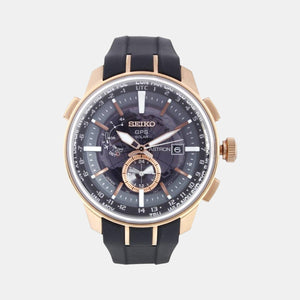 Astron Men Quartz Black Dial Analog Silicone Watch SAS032J1