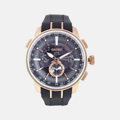 Astron Men Quartz Black Dial Analog Silicone Watch SAS032J1