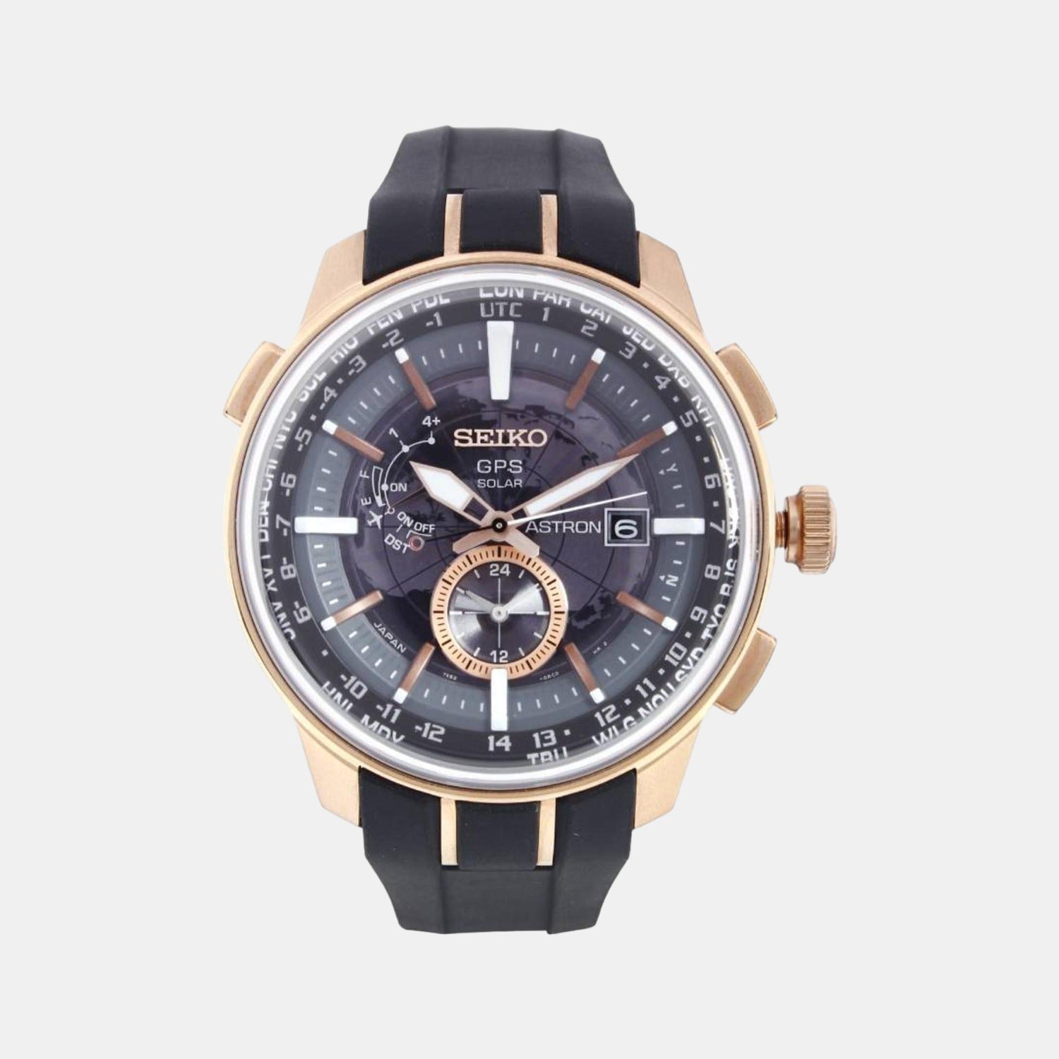 Astron Men Quartz Black Dial Analog Silicone Watch SAS032J1