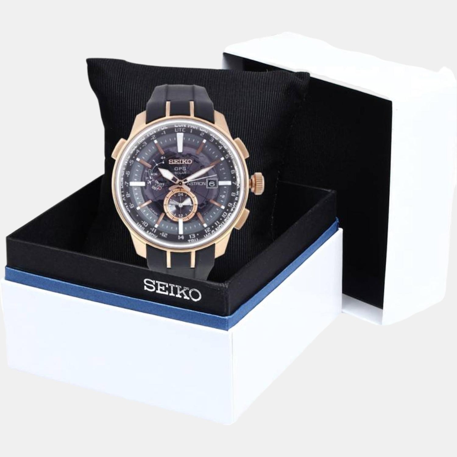 Astron Men Quartz Black Dial Analog Silicone Watch SAS032J1