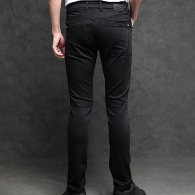 Rare Rabbit Men's Satinx S Black Rinse Wash Mid-Rise Slim Fit Jeans