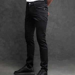 Rare Rabbit Men's Satinx S Black Rinse Wash Mid-Rise Slim Fit Jeans