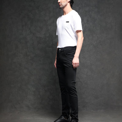 Rare Rabbit Men's Satinx S Black Rinse Wash Mid-Rise Slim Fit Jeans
