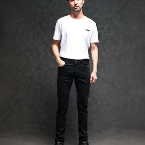 Rare Rabbit Men's Satinx S Black Rinse Wash Mid-Rise Slim Fit Jeans